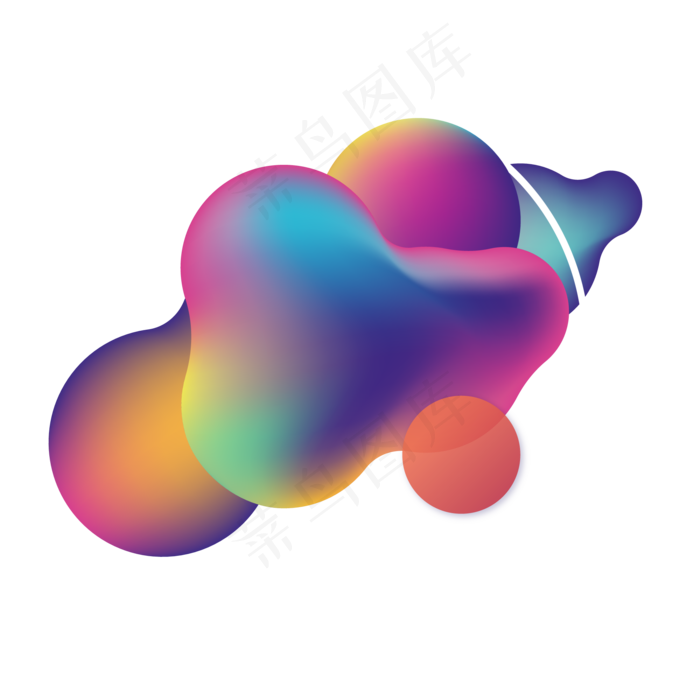 618购物电商标题圆形流体渐变免扣,免抠元素