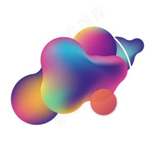 618购物电商标题圆形流体渐变免扣,免抠元素