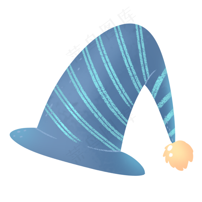 蓝色卡通六一儿童节帽子