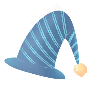 蓝色卡通六一儿童节帽子