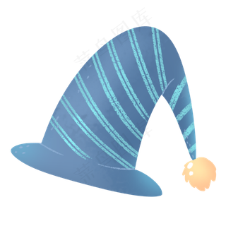 蓝色卡通六一儿童节帽子