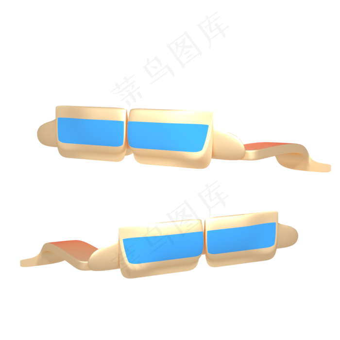 C4D卡通六一儿童节玩具眼镜金(2000*2000px 300 dpi )