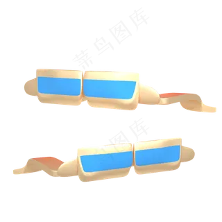 C4D卡通六一儿童节玩具眼镜金