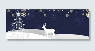 平安夜卡通蓝色banner