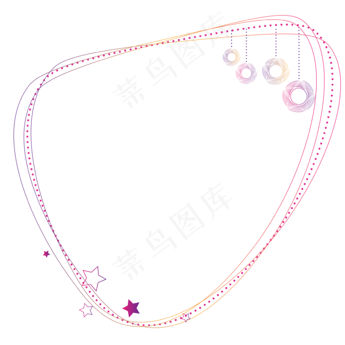 炫彩风铃可爱不规则渐变边框