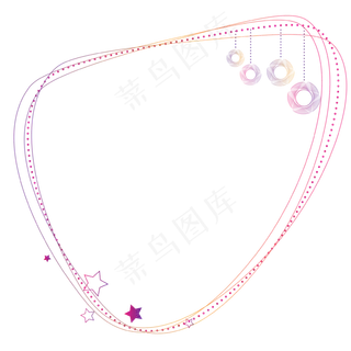 炫彩风铃可爱不规则渐变边框