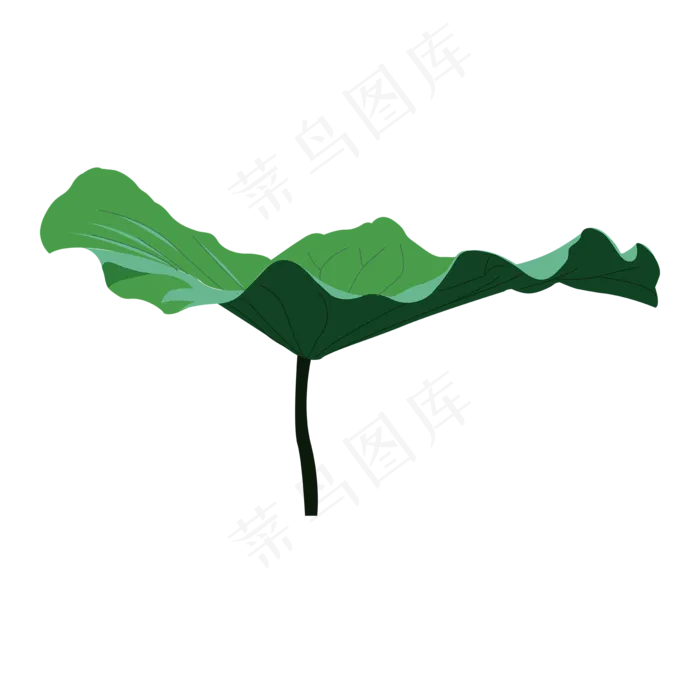 植物荷叶夏天简笔画简约绿色,免抠元素ai矢量模版下载