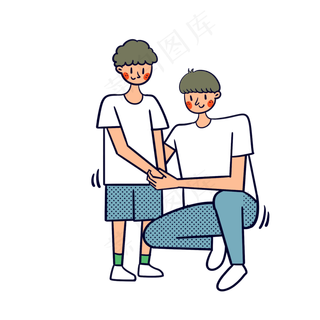 矢量免抠卡通可爱儿童节爸爸和儿