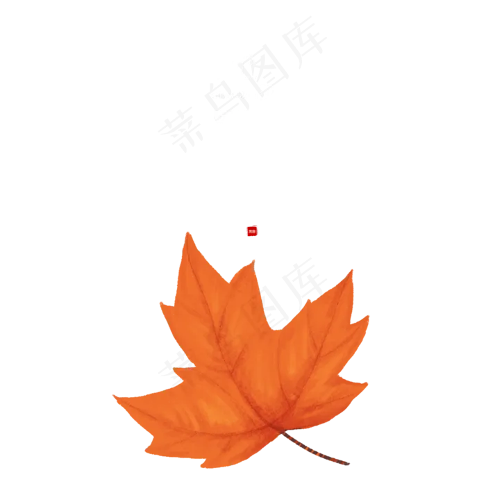 处暑黄色系板绘卡通枫叶(2000X2000(DPI:300))psd模版下载