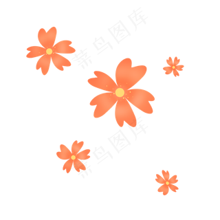 橙色可爱心形小花