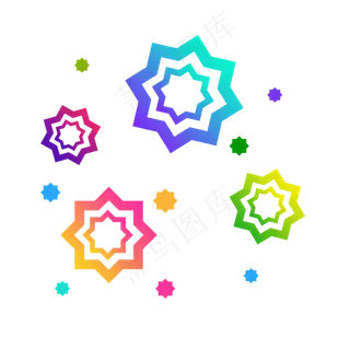 彩色漂浮几何图形