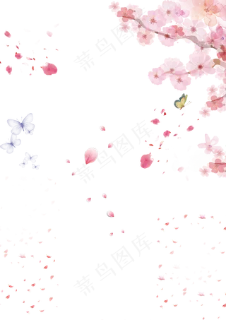 免扣水墨桃花飘,免抠元素