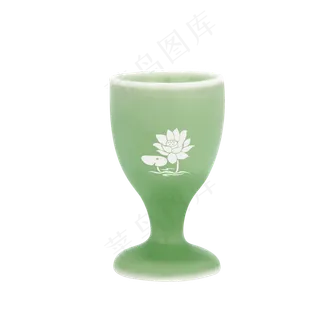 酒杯实物绿色陶瓷酒杯