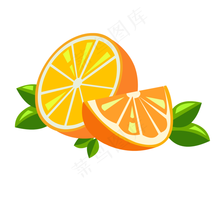手绘卡通水果脐橙橙子