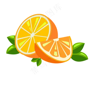 手绘卡通水果脐橙橙子