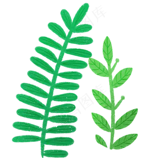 绿色的枝叶植物卡通
