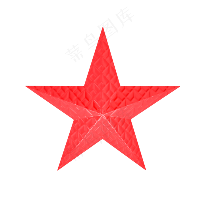 红色纹理质感五角星