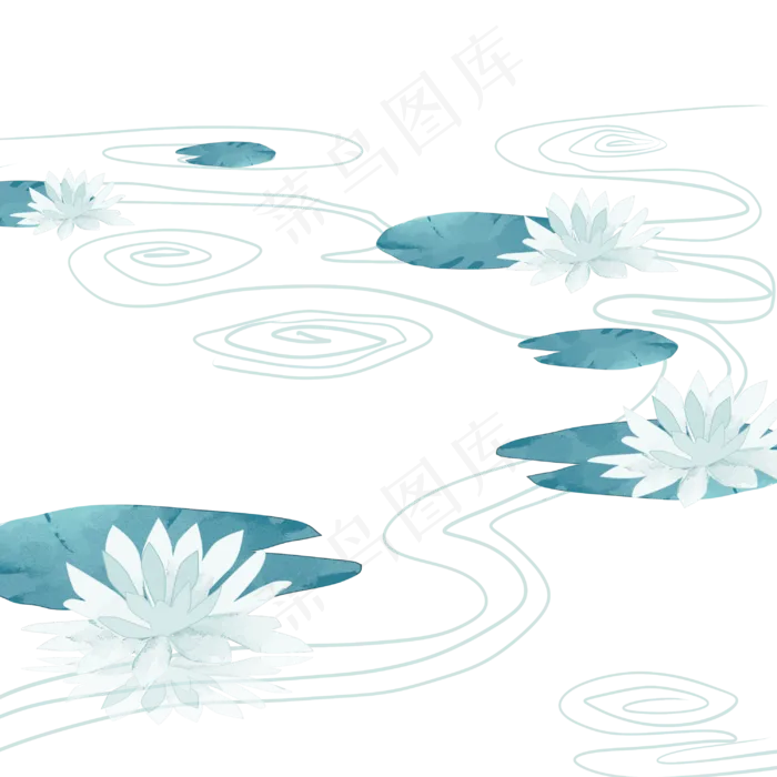 睡莲花纹(3000X3000(DPI:300))psd模版下载