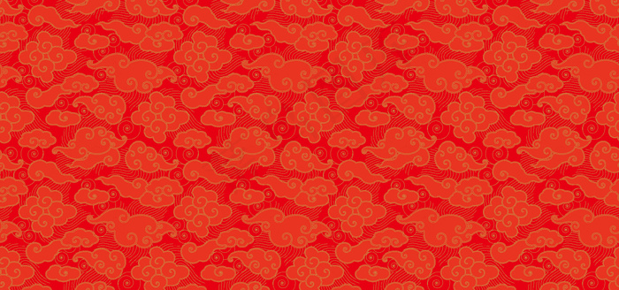 红色喜庆中式祥云底纹春节banner背景