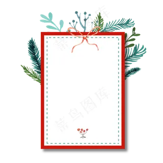 清新手绘叶子边框画框