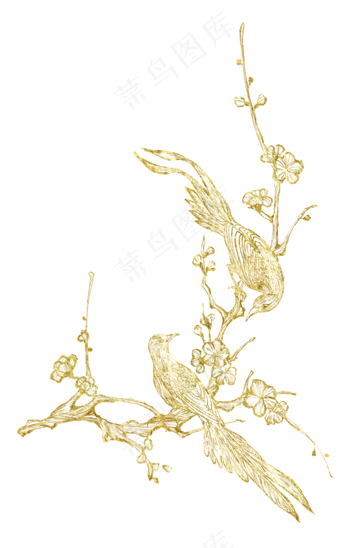 七夕喜鹊金线刺绣花鸟(3500X5512(DPI:300))psd模版下载