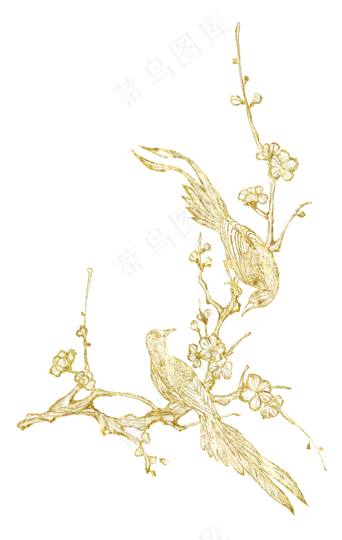 七夕喜鹊金线刺绣花鸟(3500X5512(DPI:300))psd模版下载