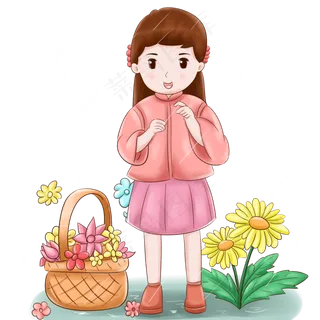 谷雨采花的小女孩 谷雨采花的小女孩