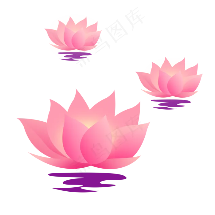 卡通粉色的荷花免抠图