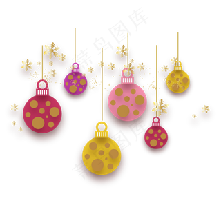 圣诞节圣诞球挂饰,免抠元素