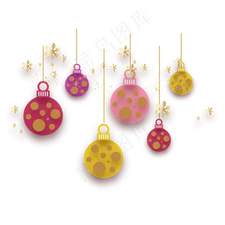圣诞节圣诞球挂饰,免抠元素