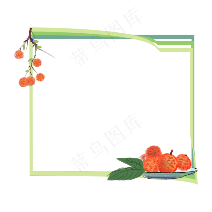 方形绿色立夏边框