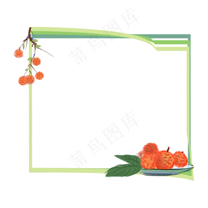 方形绿色立夏边框(2000X2000(DPI:300))psd模版下载