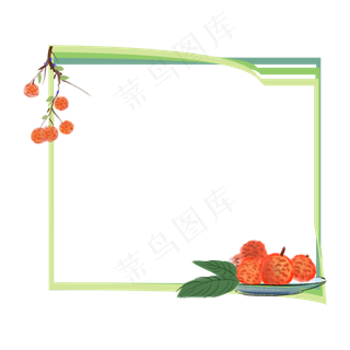 方形绿色立夏边框