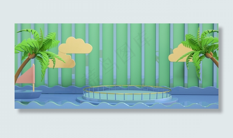 出游季c4dbanner背景