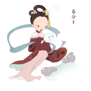 春分漂亮的小女孩,免抠元素