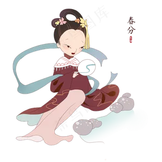 春分漂亮的小女孩,免抠元素