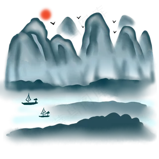 陡峭青山与清澈流水