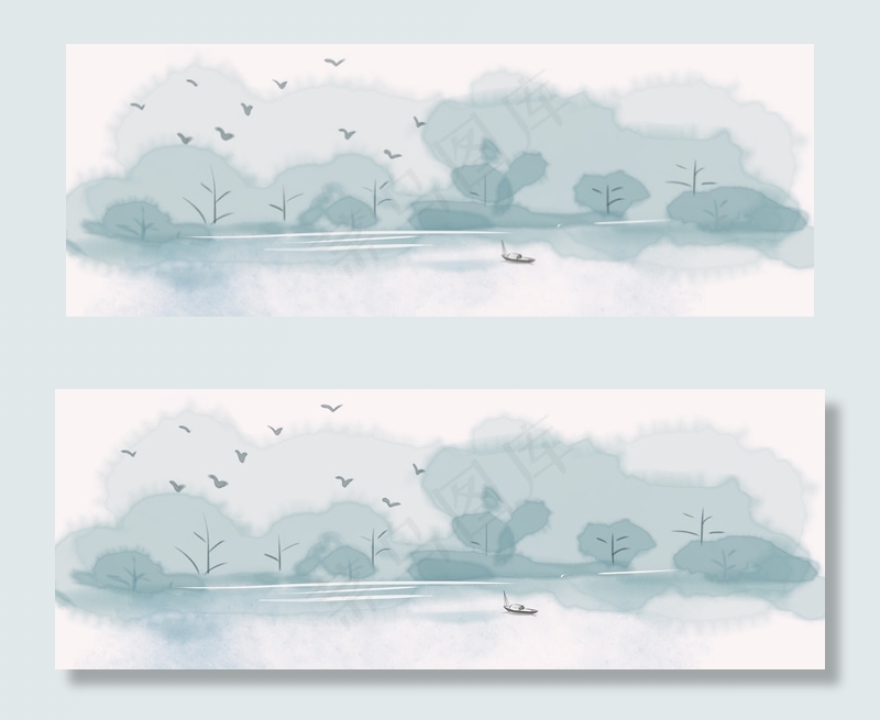 清明节淡绿复古旅游清新banner