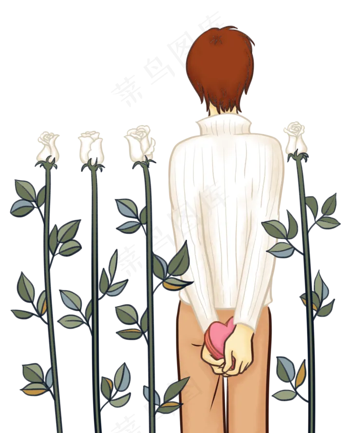 白色情人节男孩背影(3543X4500(DPI:300))psd模版下载