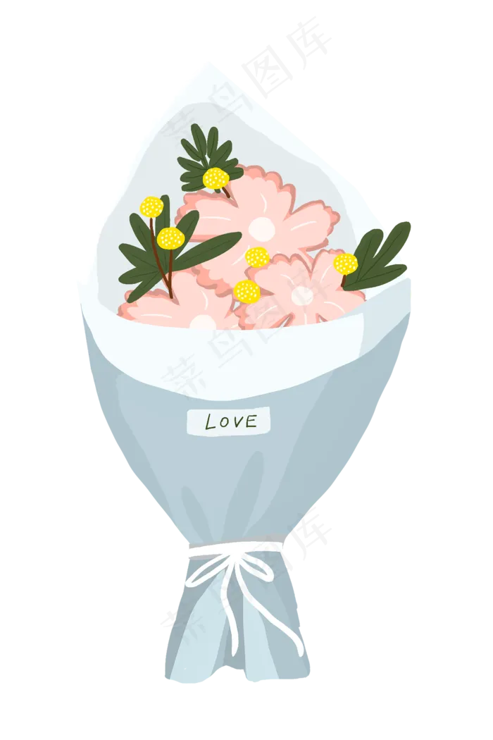 婚礼花束粉色的鲜花,免抠元素(2000X3000(DPI:300))psd模版下载