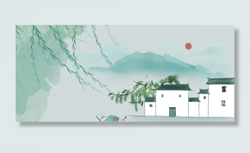 清明节水墨风文艺Banner背景