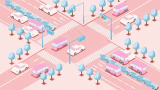 出行方式交通十字路口