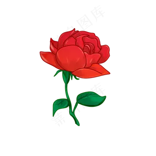 七夕红色手绘卡通小清晰玫瑰