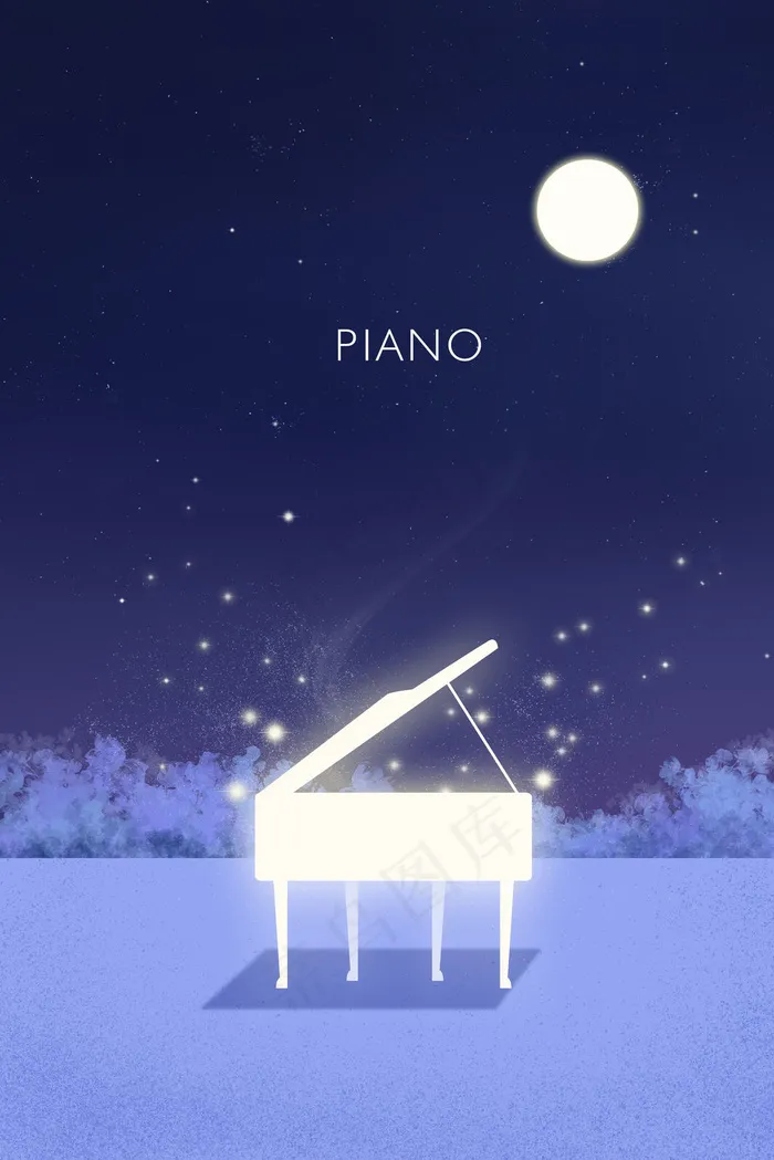 静夜里的乐器钢琴(3545X5315(DPI:300))psd模版下载