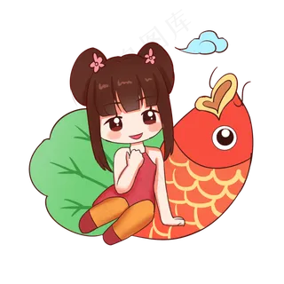 手绘福娃贺新年卡通人物系列