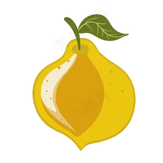 水果柠檬手绘卡通元素