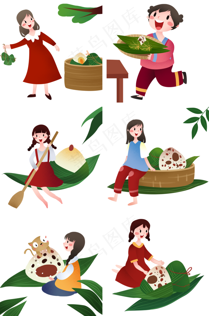 端午节人物插画合集