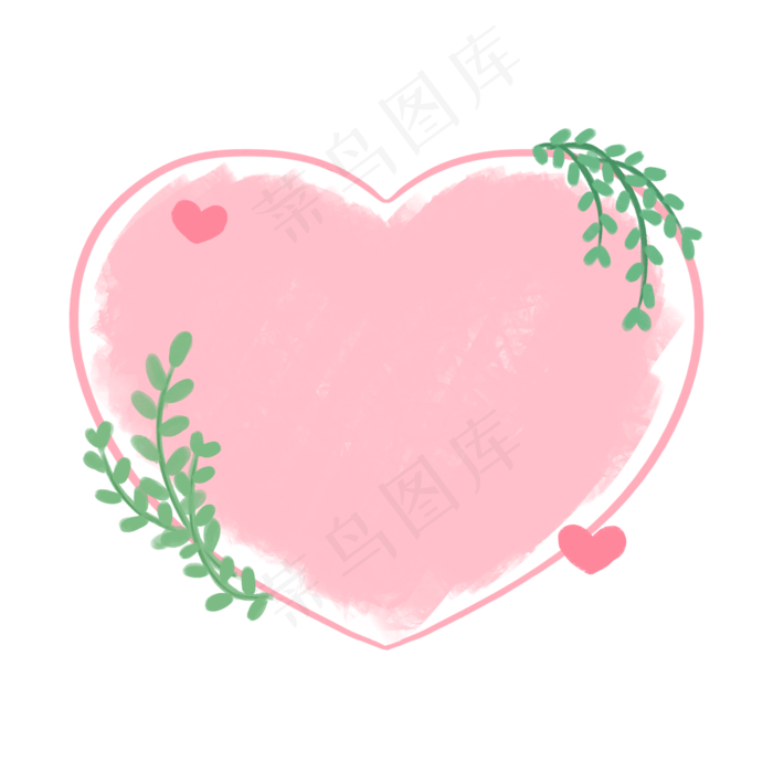 心形粉色母亲节边框PNG