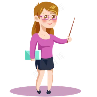 卡通劳动节扁平系职业人物之教师