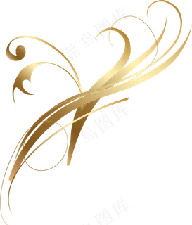 金色植物花纹,免抠元素